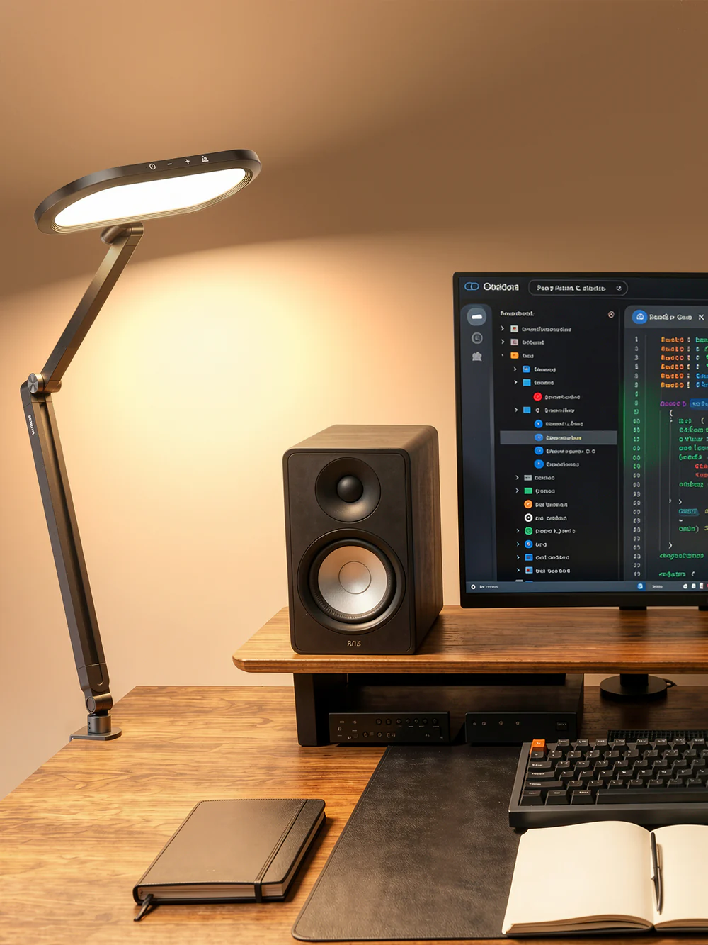 LitONES Video Conference Lighting swing-arm ring light with c-clamp